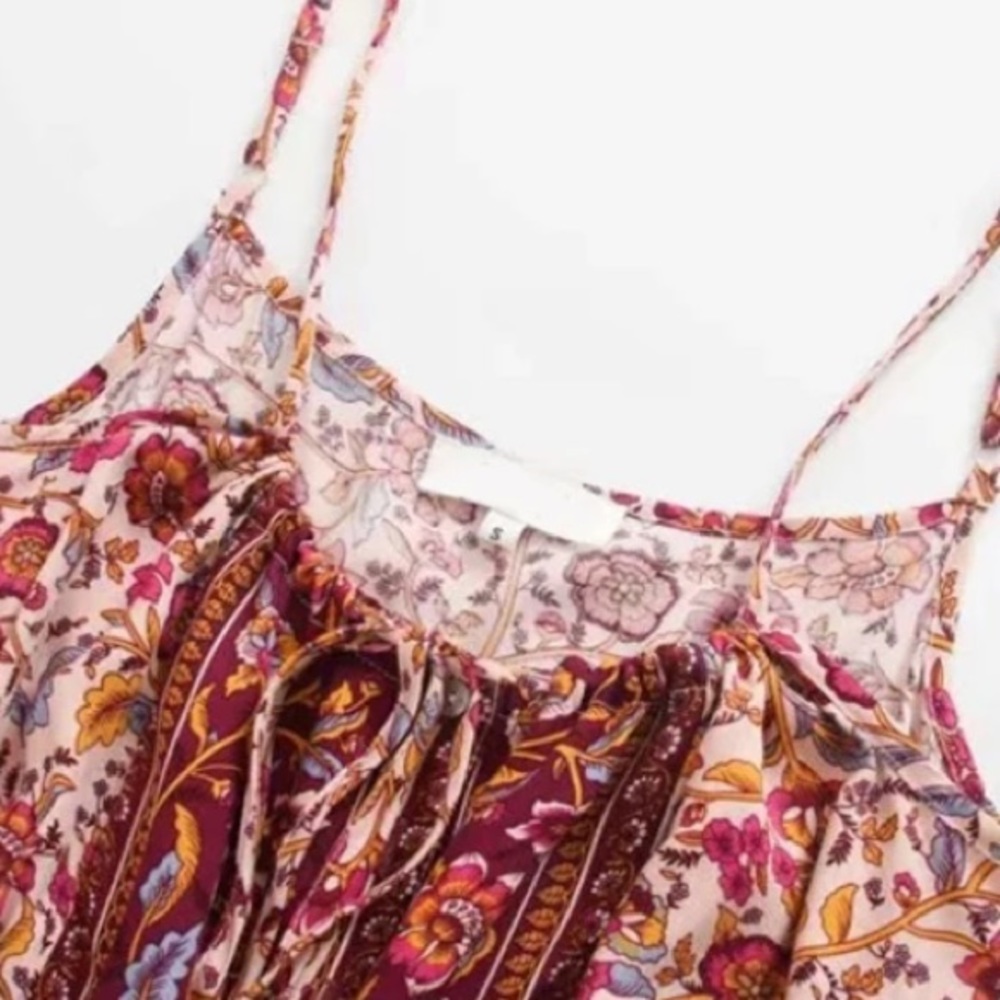 Pink Bohemian Button Front Floral Dress - Picture 9 of 10